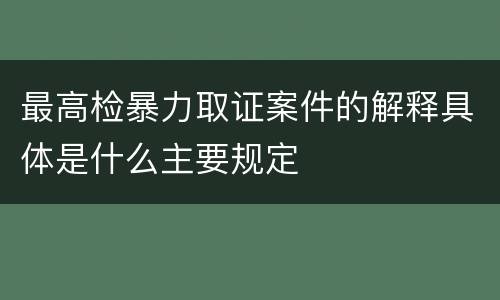 最高检暴力取证案件的解释具体是什么主要规定