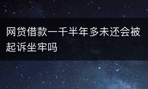 网贷借款一千半年多未还会被起诉坐牢吗