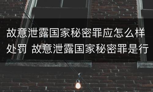 故意泄露国家秘密罪应怎么样处罚 故意泄露国家秘密罪是行为犯吗