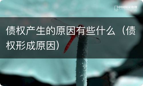 债权产生的原因有些什么（债权形成原因）