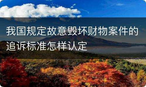 我国规定故意毁坏财物案件的追诉标准怎样认定