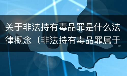 关于非法持有毒品罪是什么法律概念（非法持有毒品罪属于什么类型）
