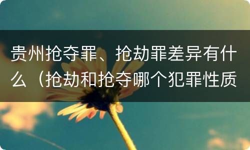 贵州抢夺罪、抢劫罪差异有什么（抢劫和抢夺哪个犯罪性质严重）