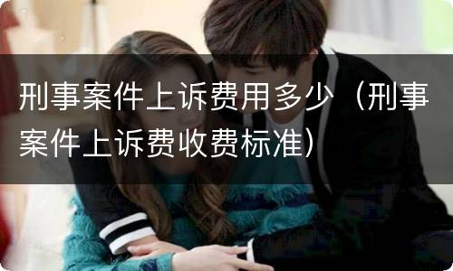 刑事案件上诉费用多少（刑事案件上诉费收费标准）