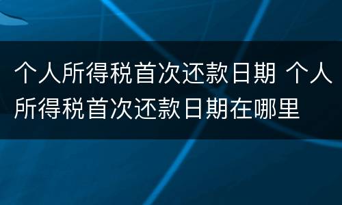 个人所得税首次还款日期 个人所得税首次还款日期在哪里