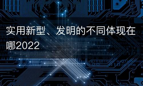 实用新型、发明的不同体现在哪2022