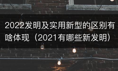 2022发明及实用新型的区别有啥体现（2021有哪些新发明）