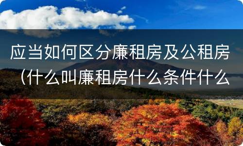 应当如何区分廉租房及公租房（什么叫廉租房什么条件什么叫公租房）