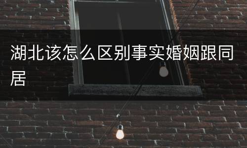 湖北该怎么区别事实婚姻跟同居