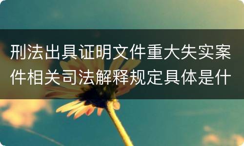 刑法出具证明文件重大失实案件相关司法解释规定具体是什么内容
