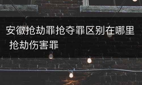 安徽抢劫罪抢夺罪区别在哪里 抢劫伤害罪