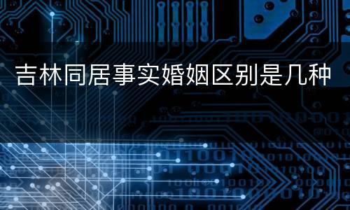 吉林同居事实婚姻区别是几种