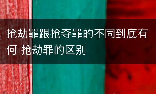 抢劫罪跟抢夺罪的不同到底有何 抢劫罪的区别