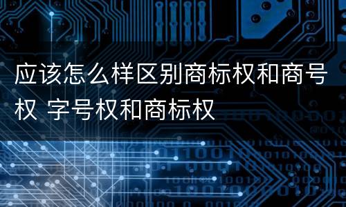 应该怎么样区别商标权和商号权 字号权和商标权