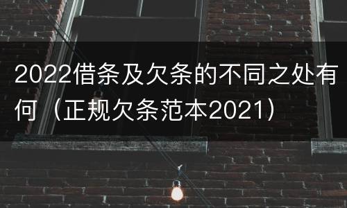 2022借条及欠条的不同之处有何（正规欠条范本2021）