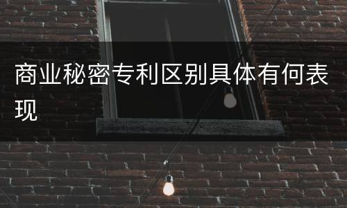 商业秘密专利区别具体有何表现