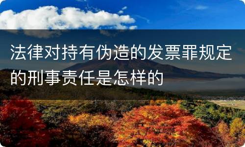 法律对持有伪造的发票罪规定的刑事责任是怎样的