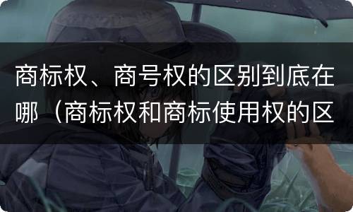 商标权、商号权的区别到底在哪（商标权和商标使用权的区别）