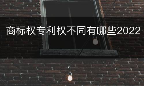 商标权专利权不同有哪些2022