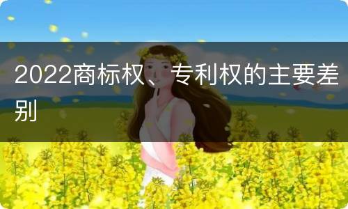 2022商标权、专利权的主要差别