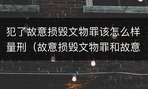 犯了故意损毁文物罪该怎么样量刑（故意损毁文物罪和故意毁坏财物罪是不是想象竞合）