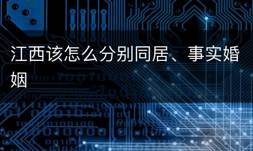 江西该怎么分别同居、事实婚姻