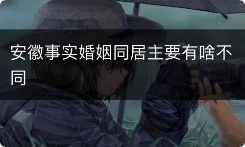 安徽事实婚姻同居主要有啥不同