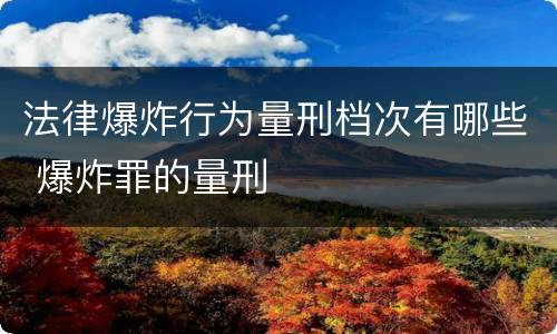 法律爆炸行为量刑档次有哪些 爆炸罪的量刑