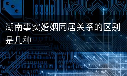 湖南事实婚姻同居关系的区别是几种