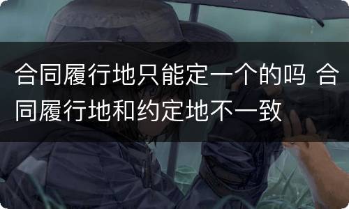 合同履行地只能定一个的吗 合同履行地和约定地不一致