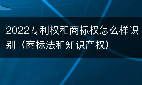 2022专利权和商标权怎么样识别（商标法和知识产权）