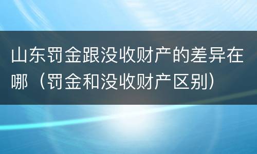 山东罚金跟没收财产的差异在哪（罚金和没收财产区别）