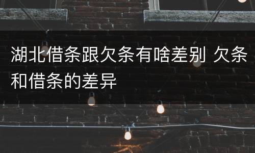 湖北借条跟欠条有啥差别 欠条和借条的差异