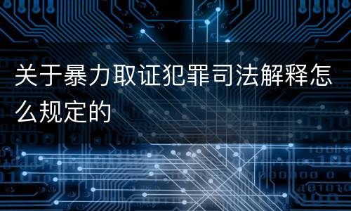 关于暴力取证犯罪司法解释怎么规定的