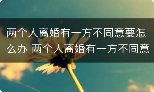 两个人离婚有一方不同意要怎么办 两个人离婚有一方不同意要怎么办手续