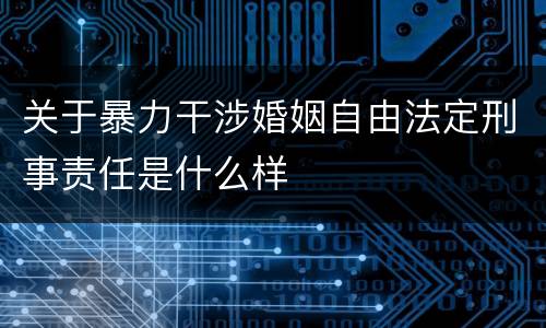 关于暴力干涉婚姻自由法定刑事责任是什么样