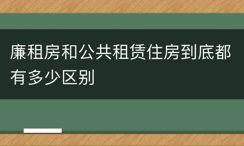 廉租房和公共租赁住房到底都有多少区别