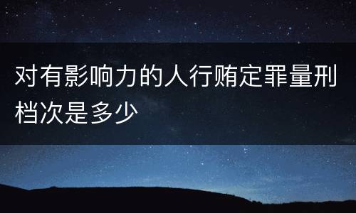 对有影响力的人行贿定罪量刑档次是多少