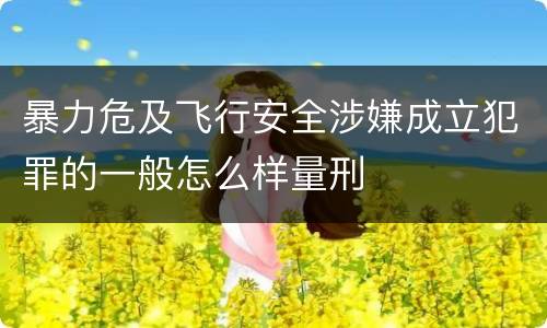 暴力危及飞行安全涉嫌成立犯罪的一般怎么样量刑
