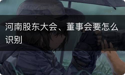 河南股东大会、董事会要怎么识别