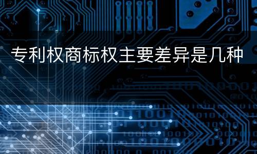 专利权商标权主要差异是几种