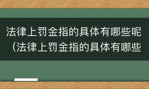 法律上罚金指的具体有哪些呢（法律上罚金指的具体有哪些呢）
