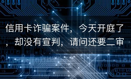 信用卡诈骗案件，今天开庭了，却没有宣判，请问还要二审吗，或者什么时候能判决