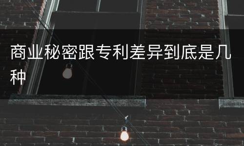 商业秘密跟专利差异到底是几种