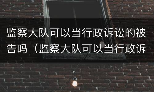 监察大队可以当行政诉讼的被告吗（监察大队可以当行政诉讼的被告吗知乎）