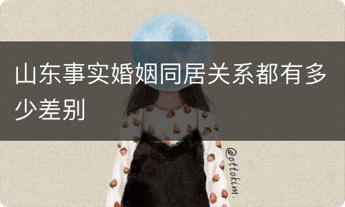 山东事实婚姻同居关系都有多少差别