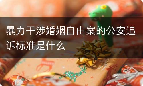 暴力干涉婚姻自由案的公安追诉标准是什么