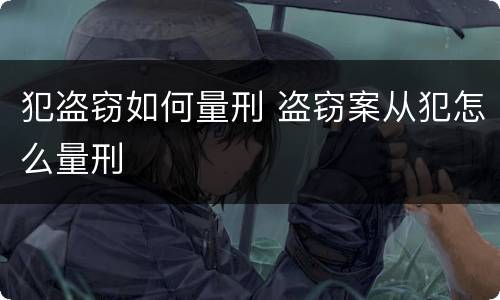 犯盗窃如何量刑 盗窃案从犯怎么量刑