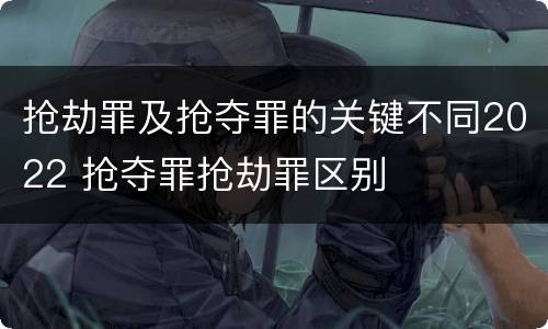 抢劫罪及抢夺罪的关键不同2022 抢夺罪抢劫罪区别