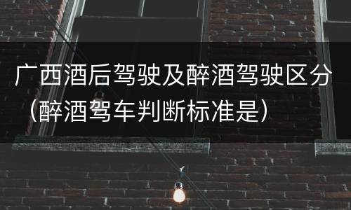 广西酒后驾驶及醉酒驾驶区分（醉酒驾车判断标准是）